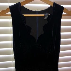 Navy Blue Velvet Aqua Dress 💙